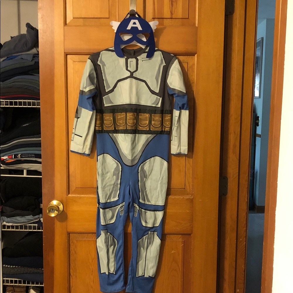 Blue and Gray Superhero Costume with Mask